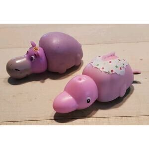 Lot of 2 Flipazoo Mini Animal Figures Toy 2 in 1 Hippo Giraffe Donut Strawberry